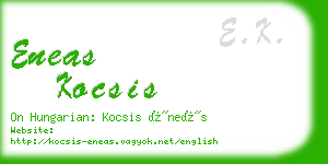 eneas kocsis business card